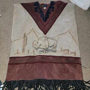 Van Dyck Western Leather Poncho Buffalo